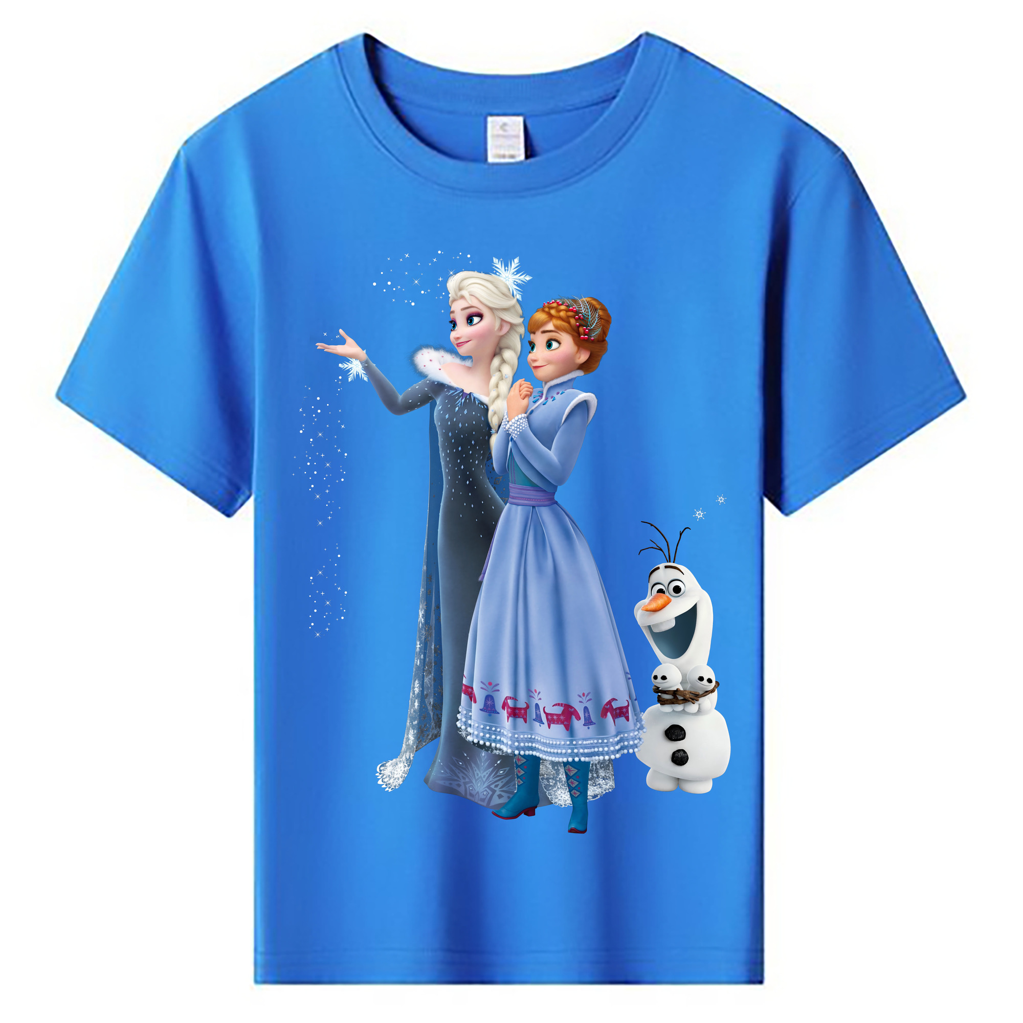 （画像用） アナと雪の女王 アンナ エルサ Frozen Anna Elsa 綿100％キッズTシャツ（フロントプリント）